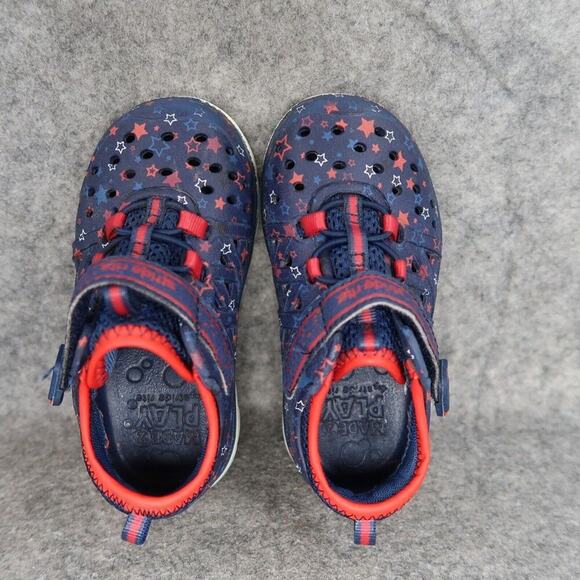 Stride Rite Shoes Baby 7 Sneaker Sandal Phibian Rubber Blue Red Water Play Kids - Picture 8 of 15